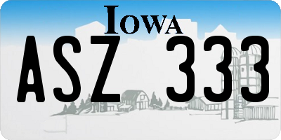 IA license plate ASZ333