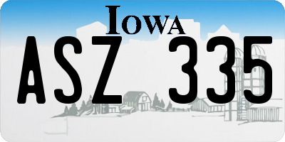 IA license plate ASZ335