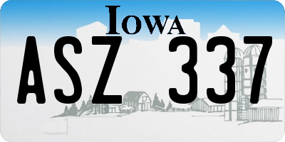 IA license plate ASZ337