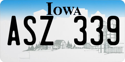 IA license plate ASZ339