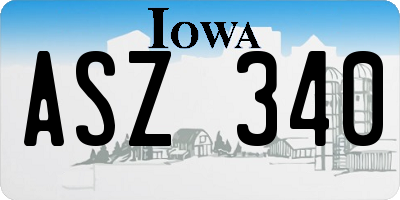 IA license plate ASZ340