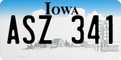 IA license plate ASZ341