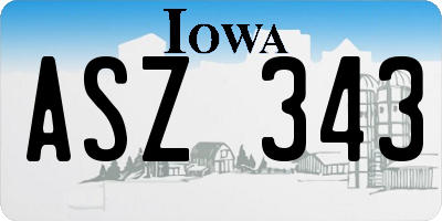 IA license plate ASZ343