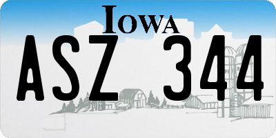 IA license plate ASZ344
