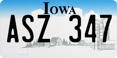 IA license plate ASZ347