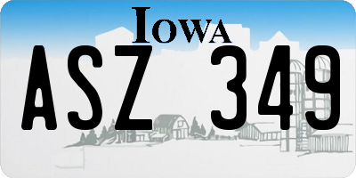IA license plate ASZ349