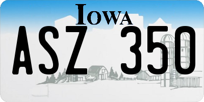 IA license plate ASZ350