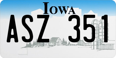 IA license plate ASZ351