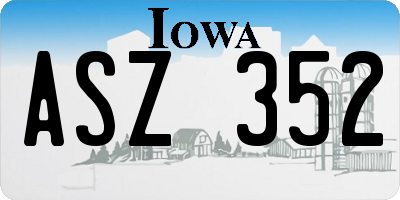 IA license plate ASZ352
