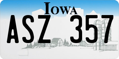 IA license plate ASZ357