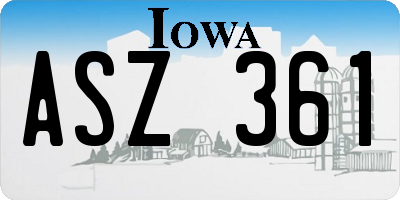 IA license plate ASZ361