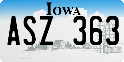 IA license plate ASZ363