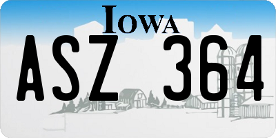 IA license plate ASZ364