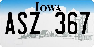 IA license plate ASZ367