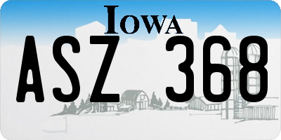 IA license plate ASZ368