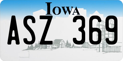 IA license plate ASZ369