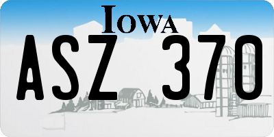 IA license plate ASZ370