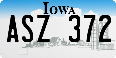 IA license plate ASZ372