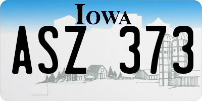 IA license plate ASZ373