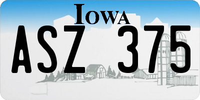 IA license plate ASZ375