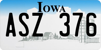 IA license plate ASZ376