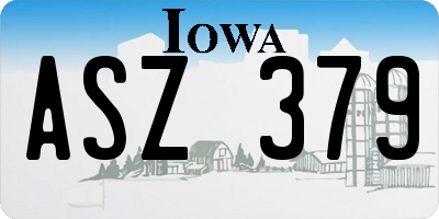 IA license plate ASZ379