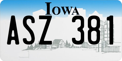 IA license plate ASZ381