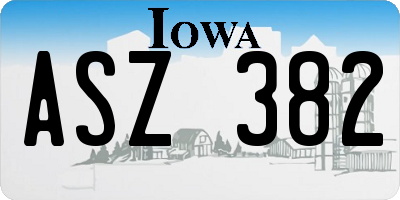 IA license plate ASZ382