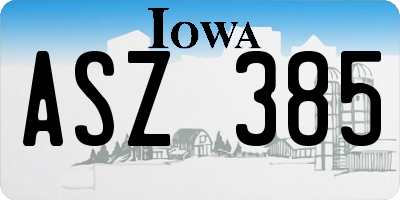 IA license plate ASZ385