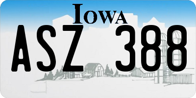 IA license plate ASZ388