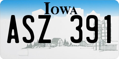 IA license plate ASZ391