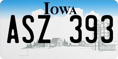 IA license plate ASZ393