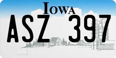 IA license plate ASZ397