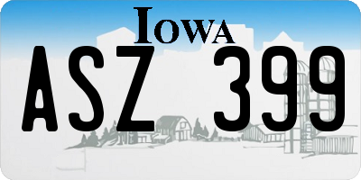 IA license plate ASZ399