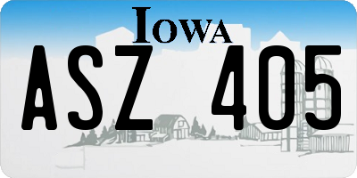 IA license plate ASZ405