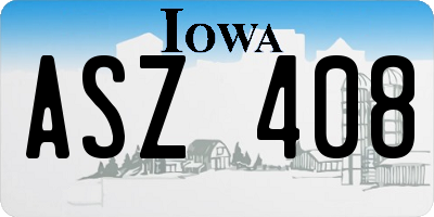 IA license plate ASZ408