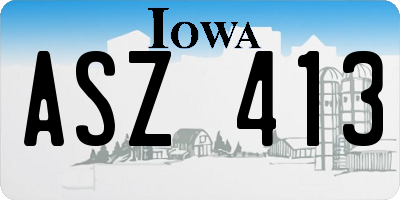IA license plate ASZ413