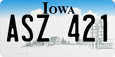 IA license plate ASZ421