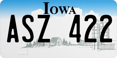 IA license plate ASZ422