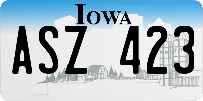 IA license plate ASZ423