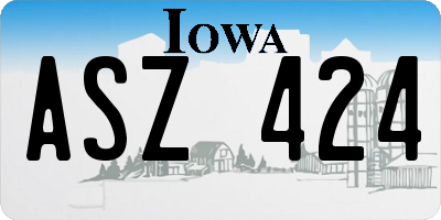 IA license plate ASZ424