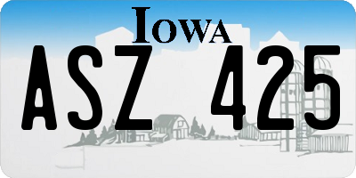 IA license plate ASZ425