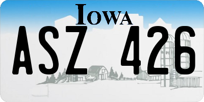 IA license plate ASZ426