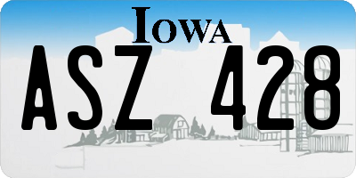 IA license plate ASZ428
