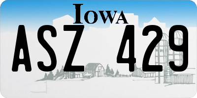 IA license plate ASZ429