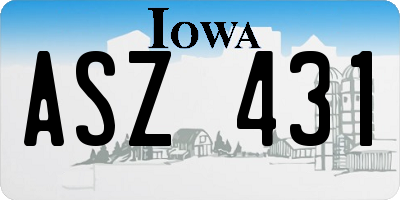 IA license plate ASZ431
