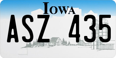 IA license plate ASZ435
