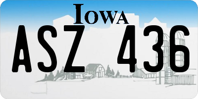 IA license plate ASZ436