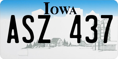 IA license plate ASZ437
