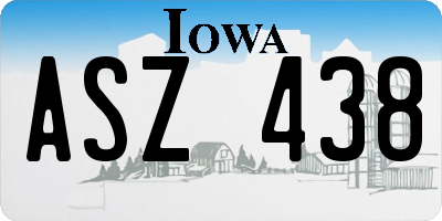 IA license plate ASZ438